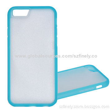 PC and TPU Mobile Phone Case for iPhone 6， Double Injection, Clear PC and TPU Case